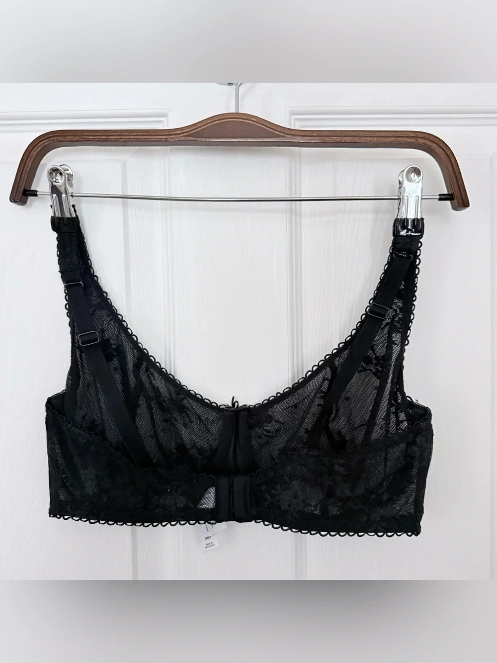 Wild Fable Black Floral Lace Unlined Balconette Underwire Bra 36D